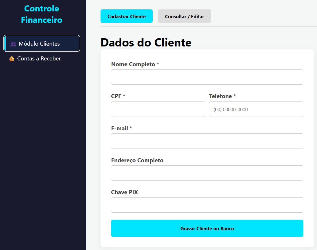 Tela de Clientes