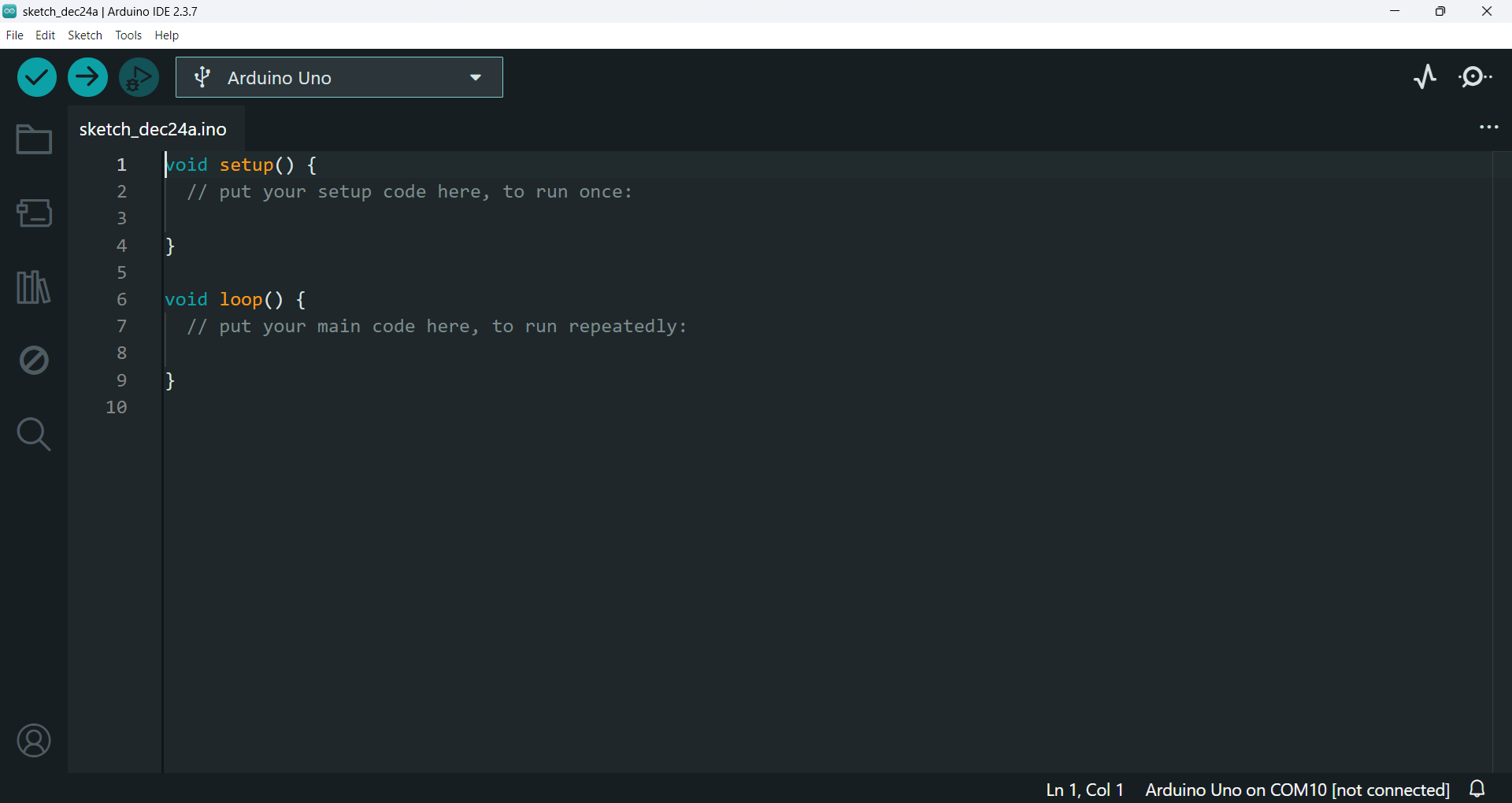 Interface Arduino IDE